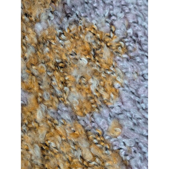 Boho Floral Knit Oversized Cropped Sweater Retro Pastels (Moon & Madison XS) - Picture 5 of 10